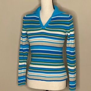 Villager Liz Claiborne Cowl V-Neck Sweater Vintage Y2K